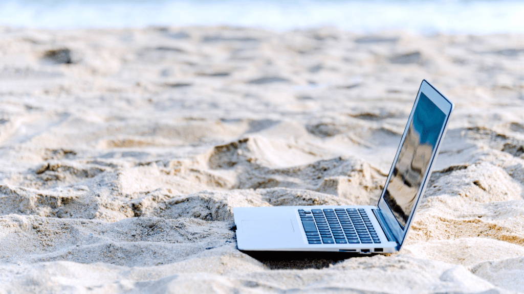 Laptop in Sand