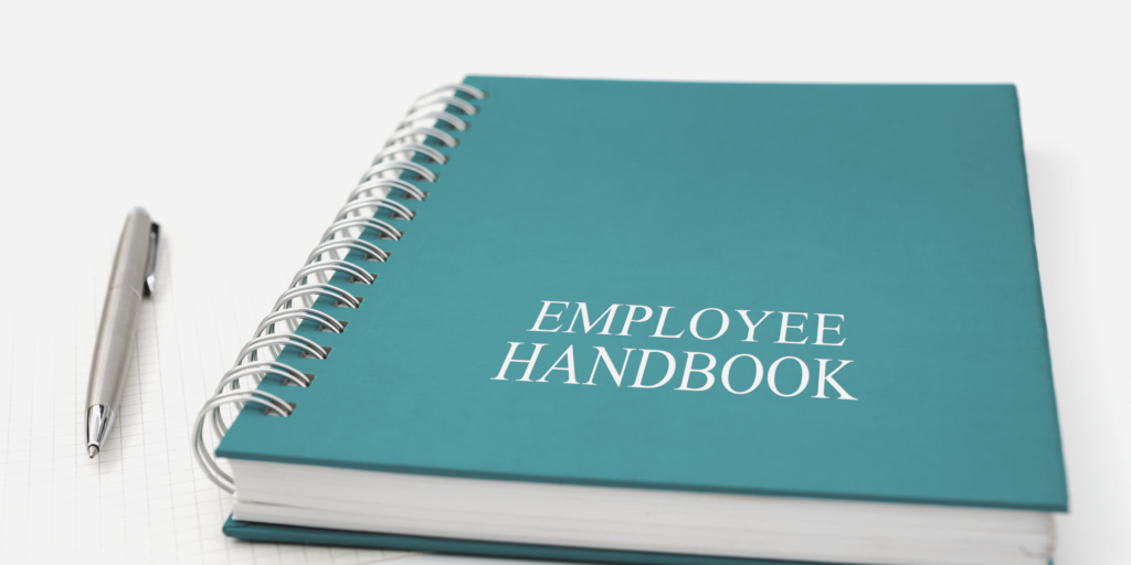 An image of an employee handbook